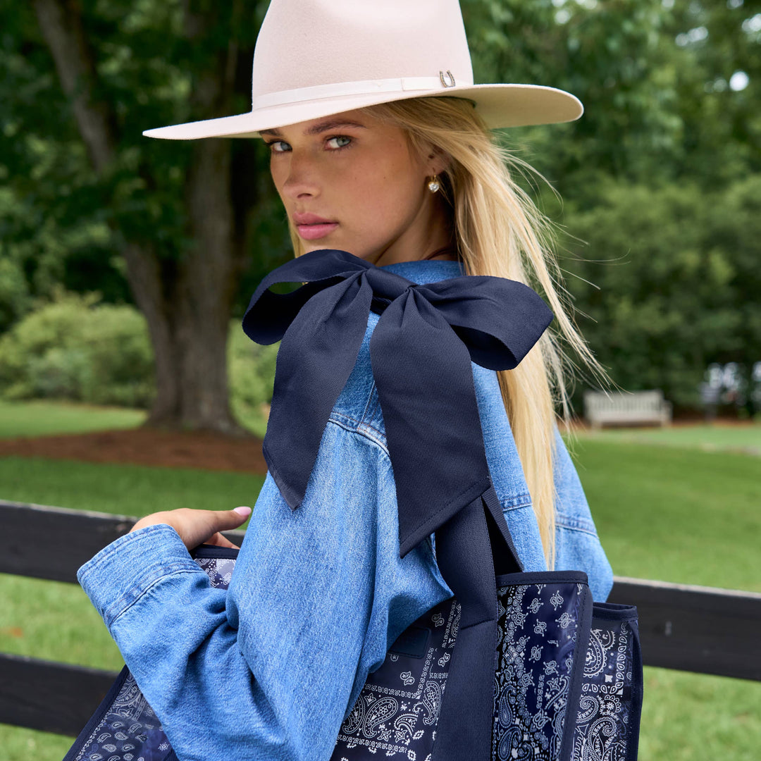 Case-Mate Navy Bandana Bow Jelly Tote Bag (Classic)