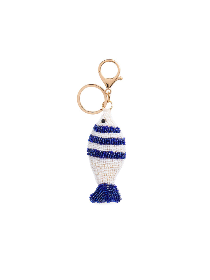 FISH BEADED BAG CHARM/KEY RING,MULTI