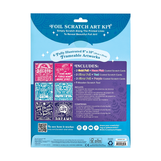 Scratch & Shine: Foil Scratch Art Kit - Amazing Affirmations