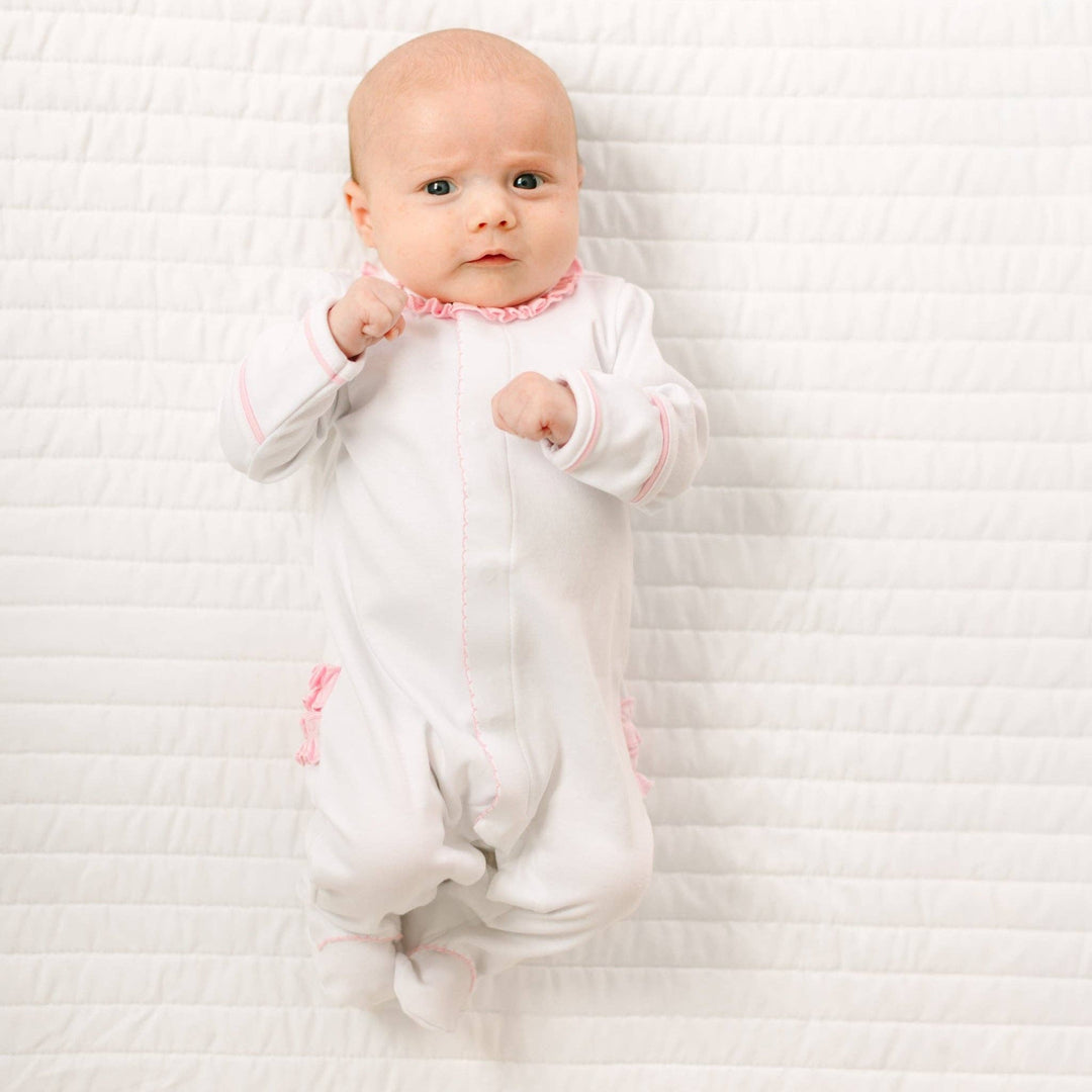 Evelyn's Classics Hand Embroidered Ruffle Footie
