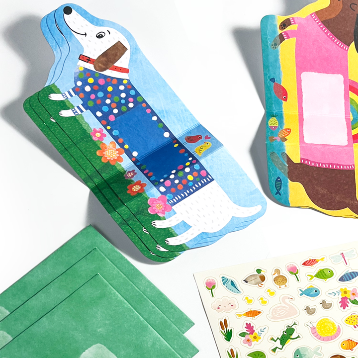 Note Cards & Sticker Set - Playful Pup