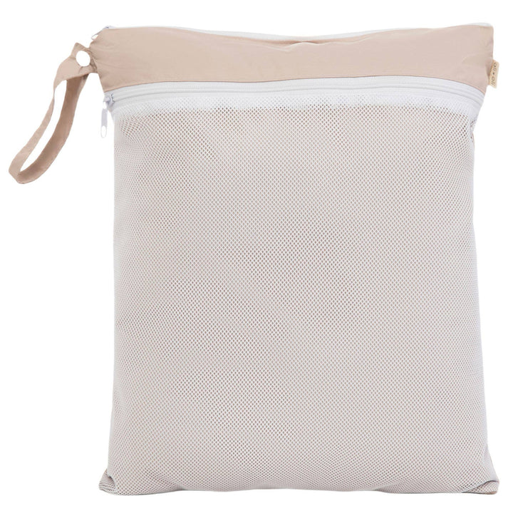 Dual-Compartment Wet/Dry Bag with Mesh Pocket (Taupe)