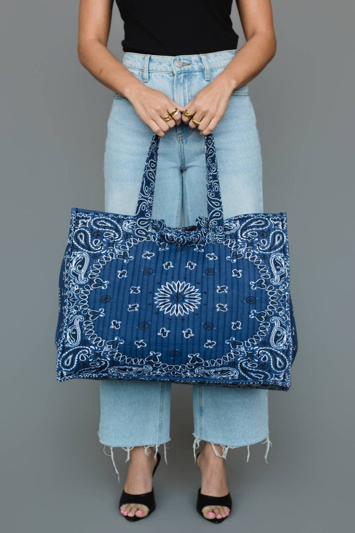 Denim Blue Bandana Tote