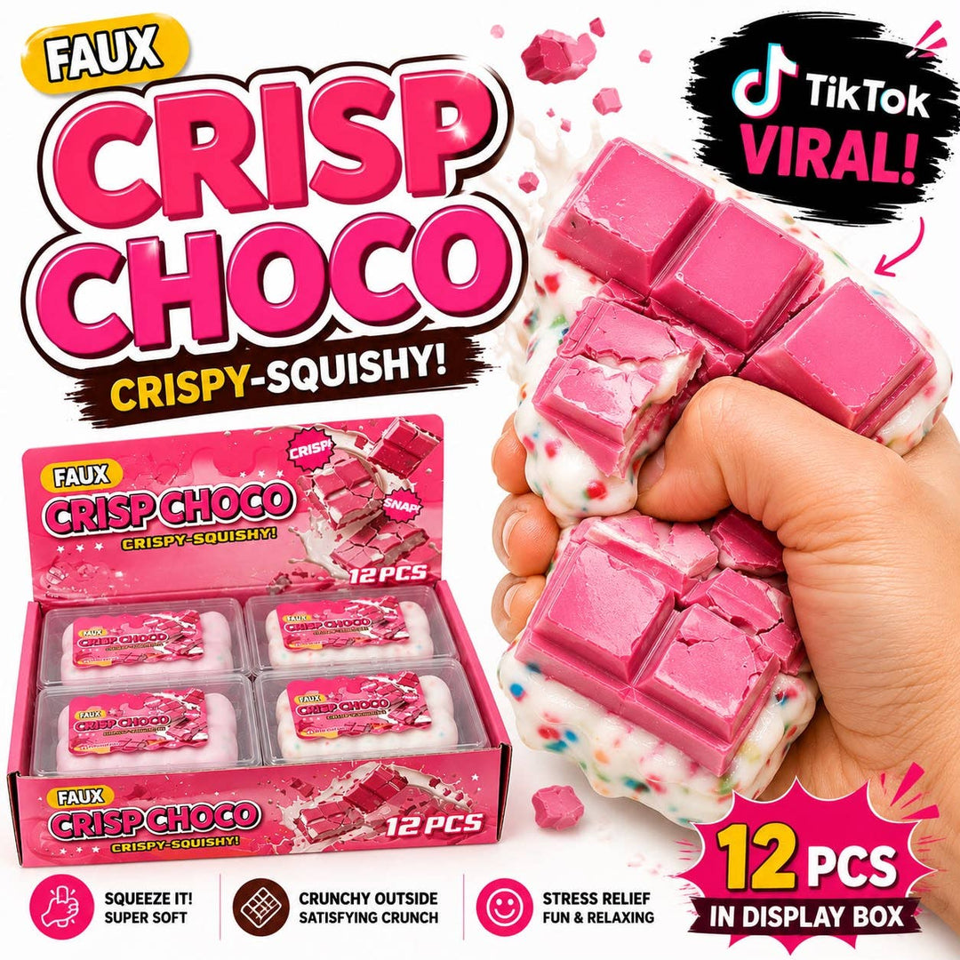 Faux Crisp Choco (Strawberry) –Crispy-Squishy ASMR Chocolate
