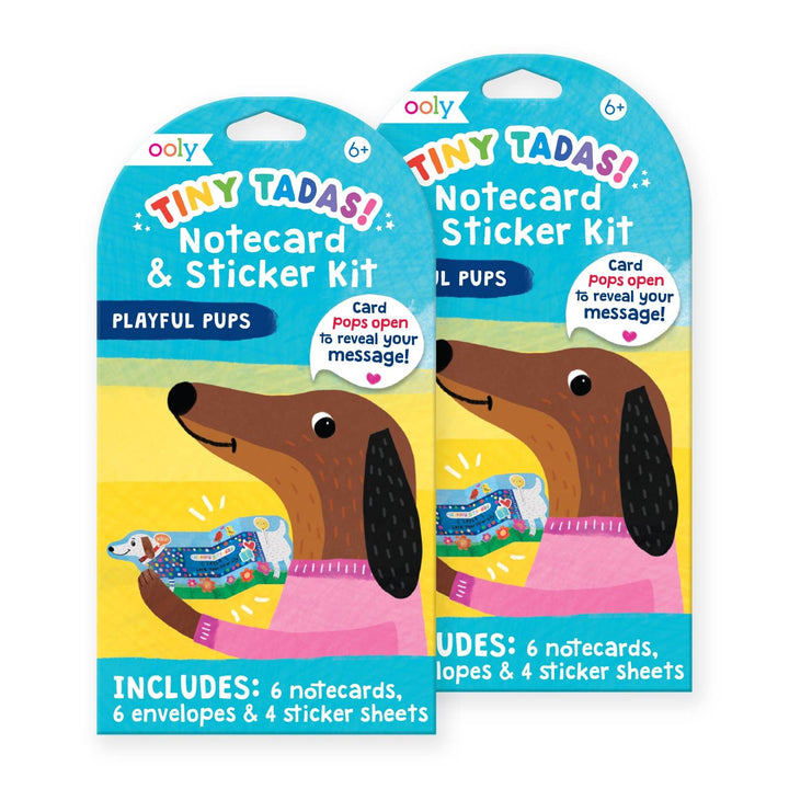 Note Cards & Sticker Set - Playful Pup