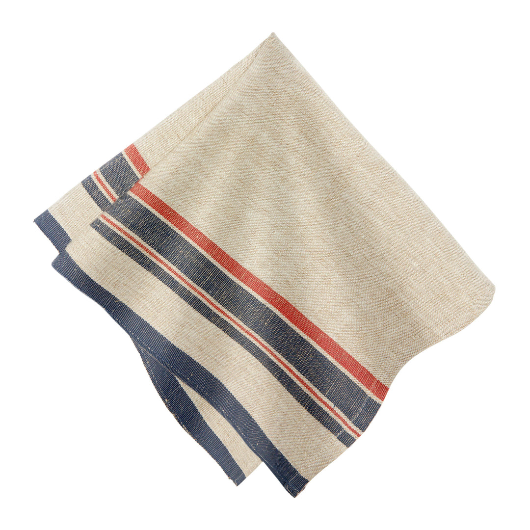 Antibes Natural & Red Napkin, Set of 4: Natural Red