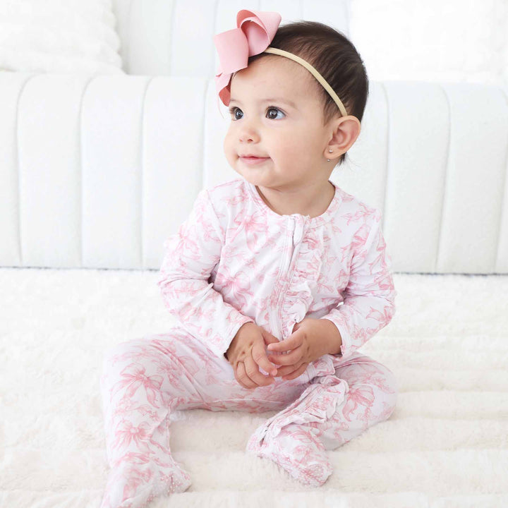 Fancy Frills Ruffle Zipper Footie: Newborn