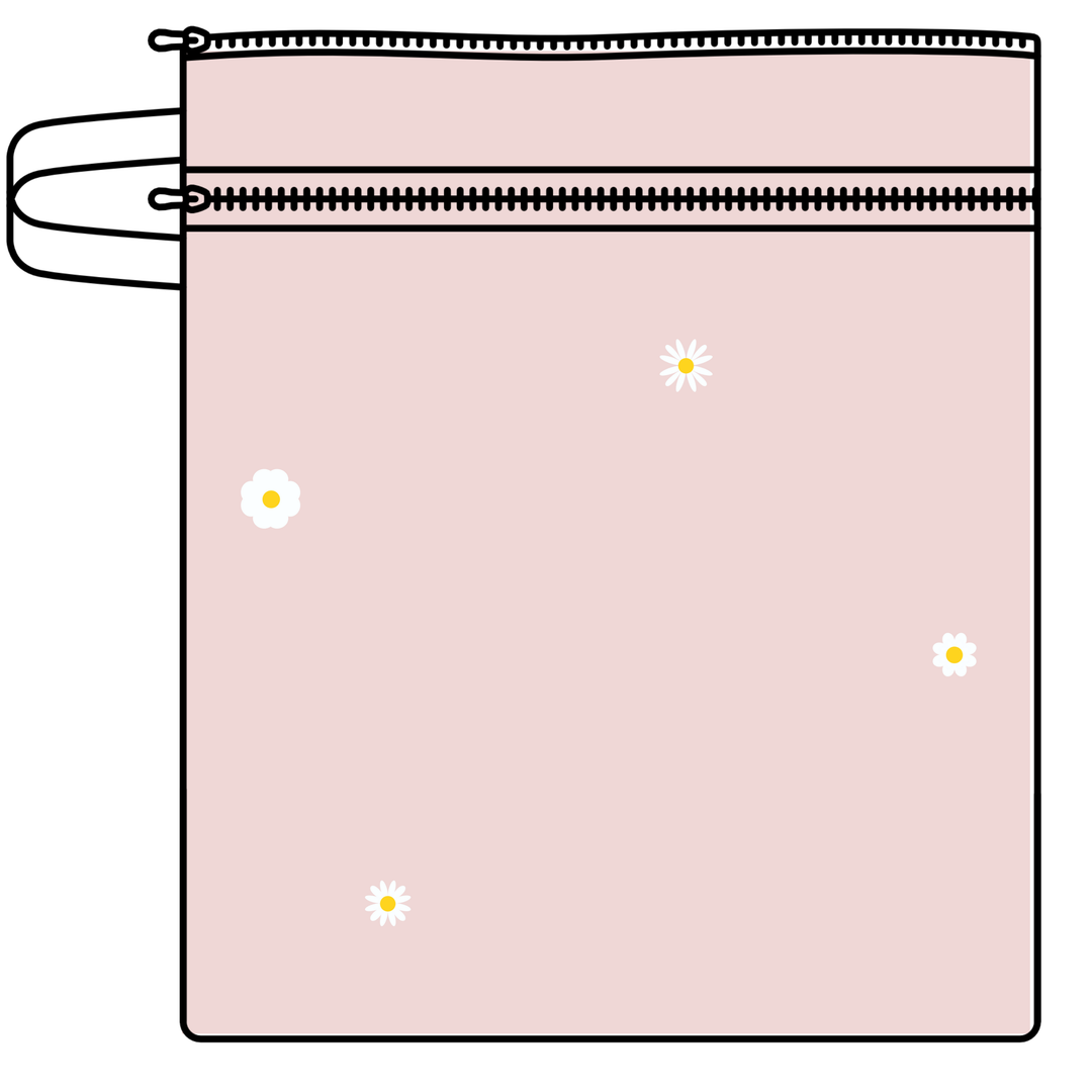 Dual-Compartment Wet/Dry Bag with Mesh Pocket (Daisy Blush)