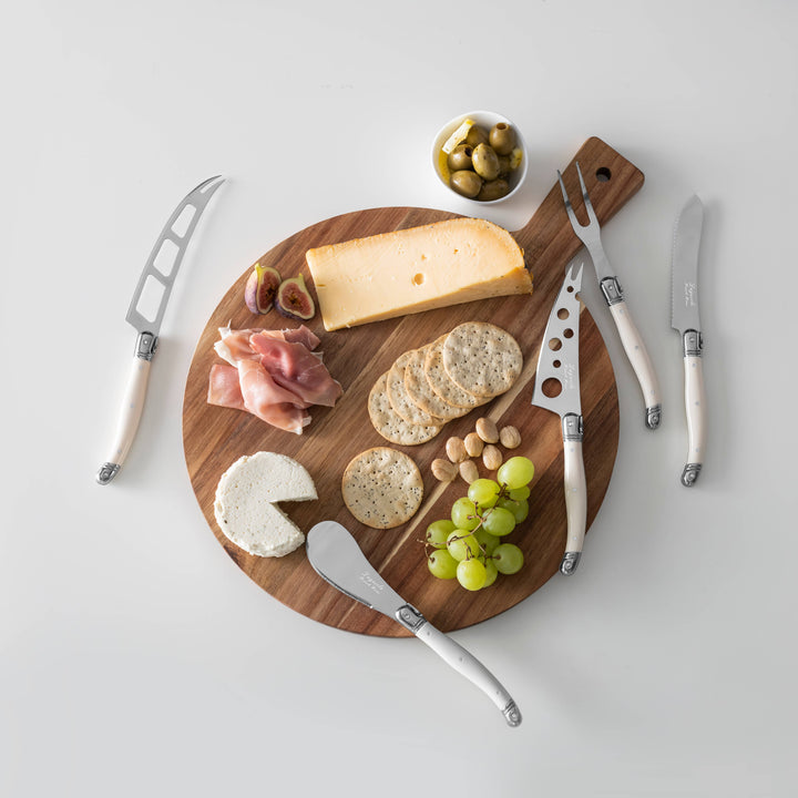 Laguiole 5-Piece Artisan Ivory-Colored Cheese Knife Set 