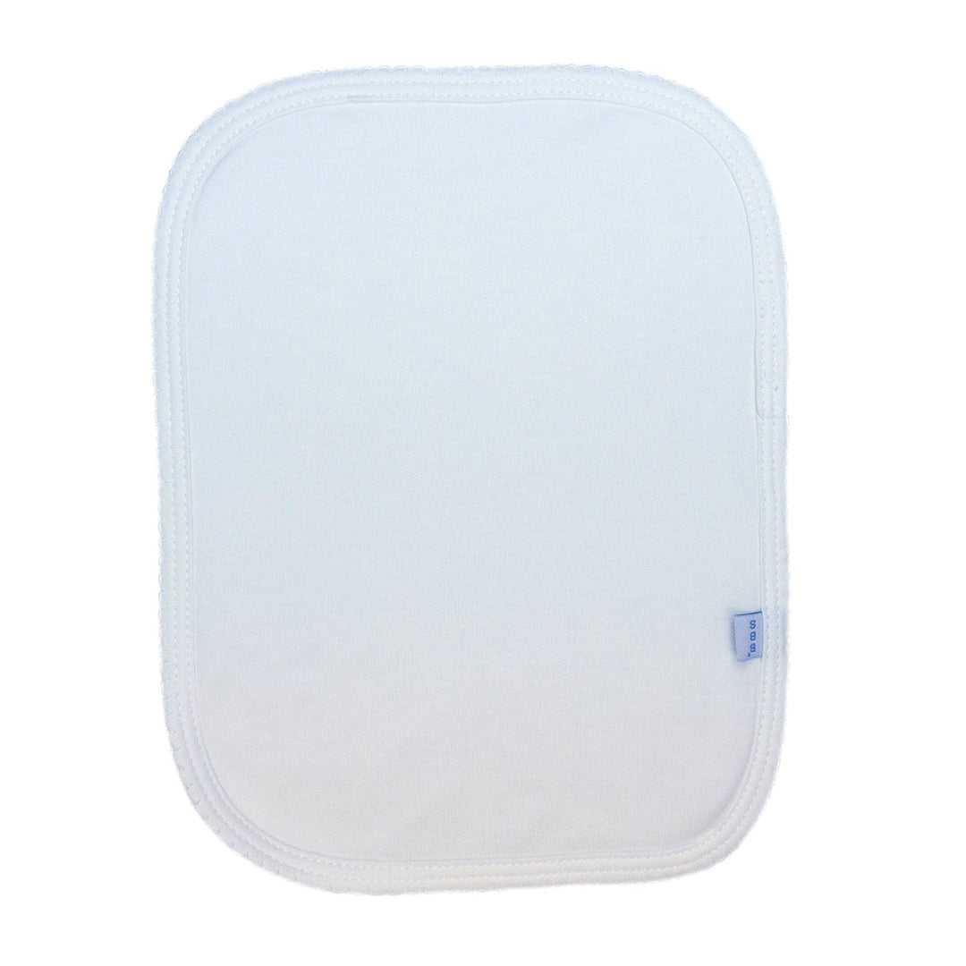 Marcela - White Pima Burp Cloth: Regular