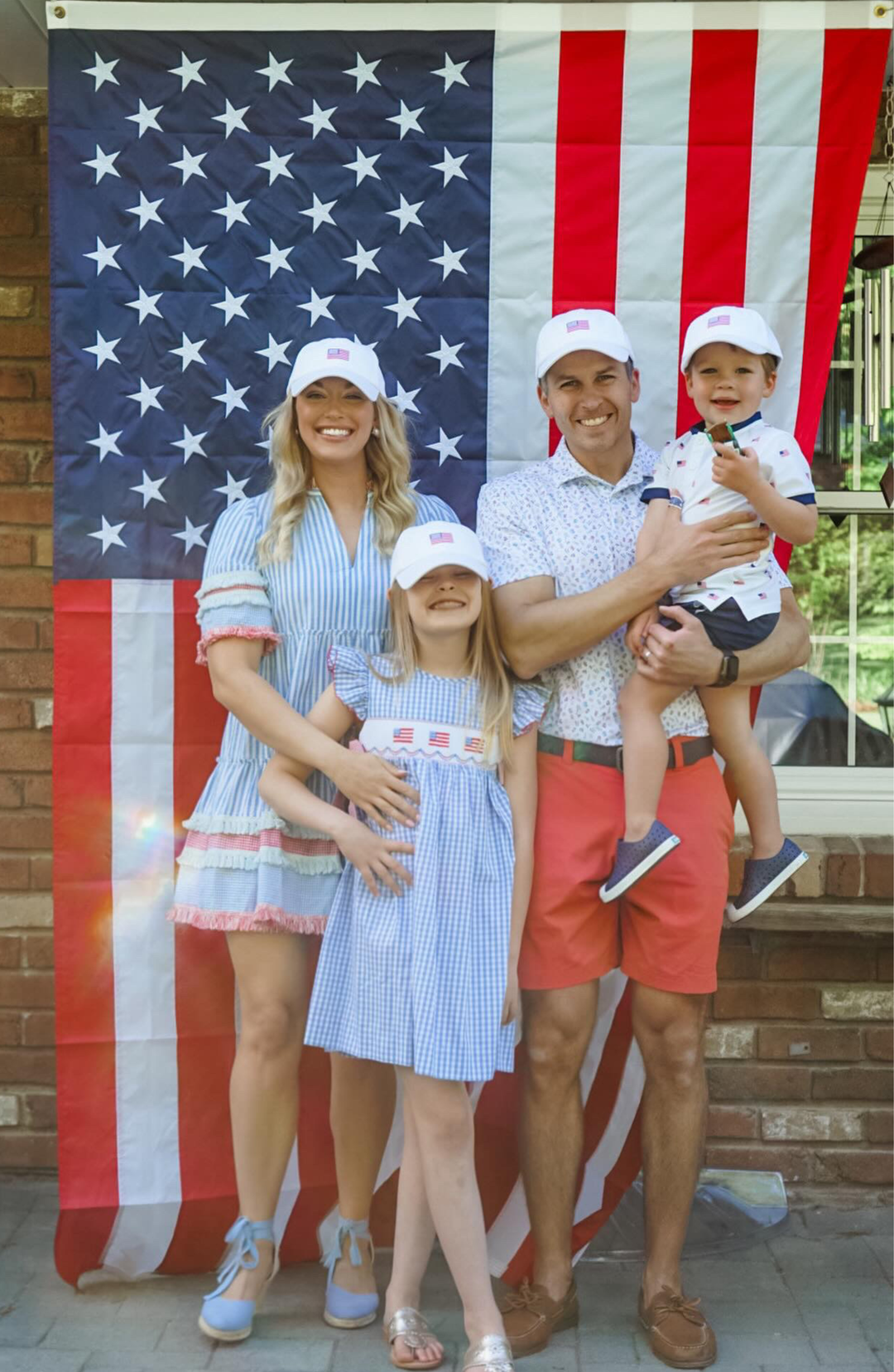 2026 American Flag Bow Baseball Hat: Baby/Todder (Ages 0-2)