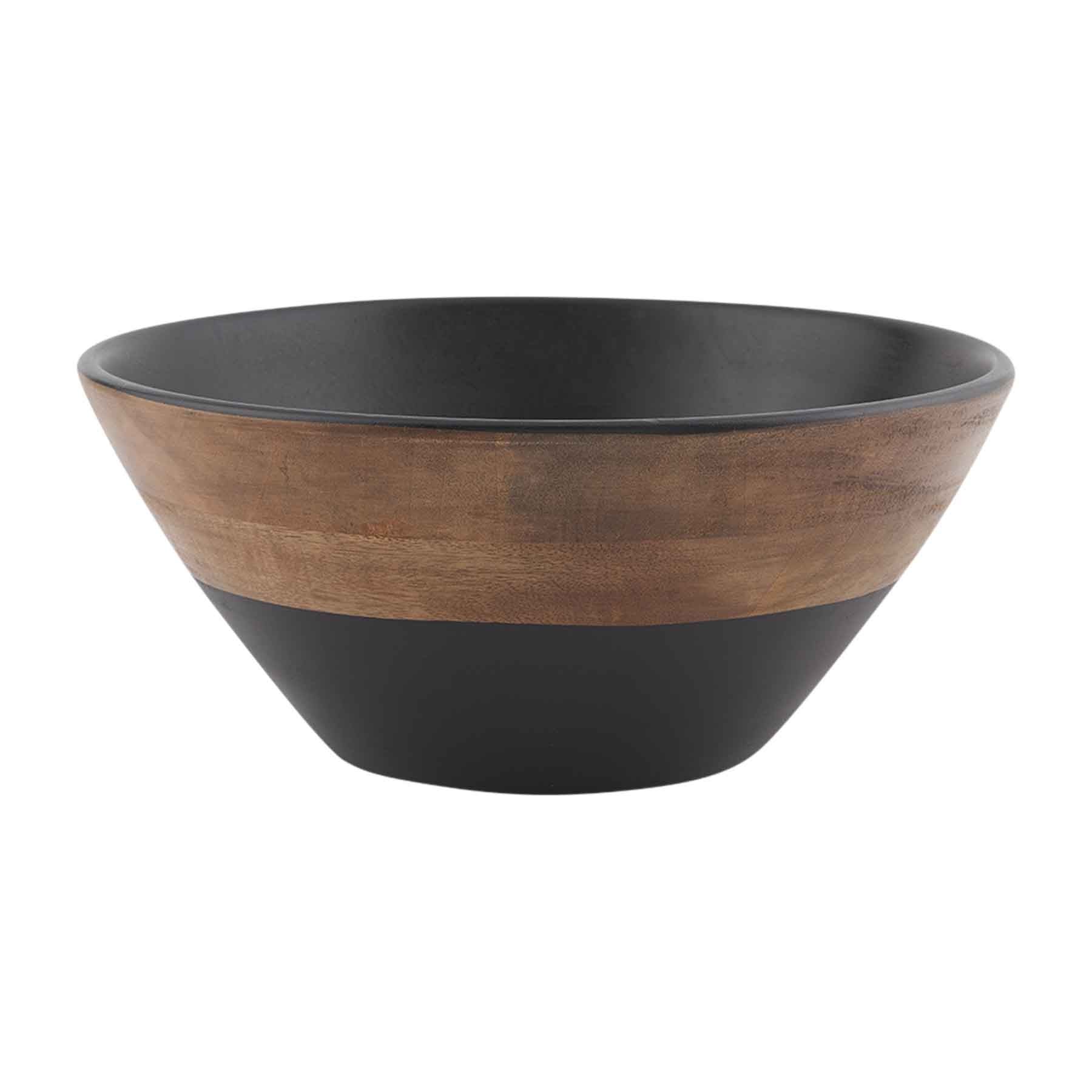 Mud Pie Black Wood Salad Bowl - Thumbnail 2