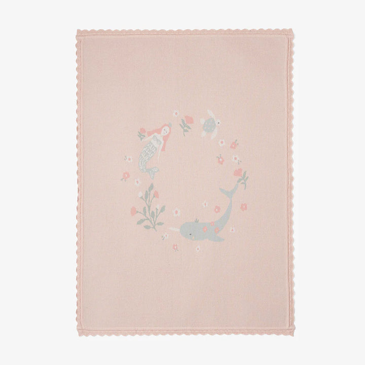 Mermaid Sea Magic Cotton Knit Blanket