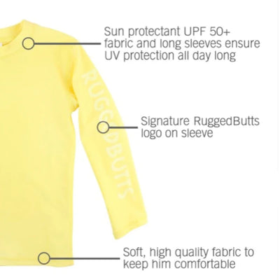 Lemon Long Sleeve Logo Rash Guard Ruffle Butts