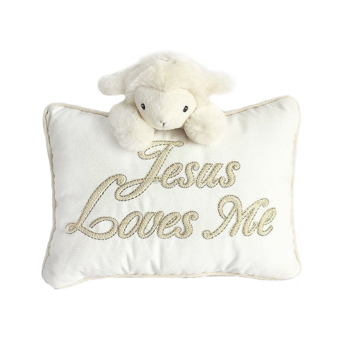 Jesus Loves Me Lamb Pillow