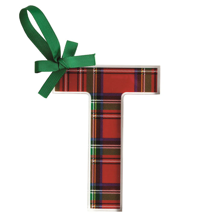 T INITIAL TARTAN ORNAMENT