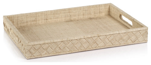 La Bocca Woven Raffia Serving Tray