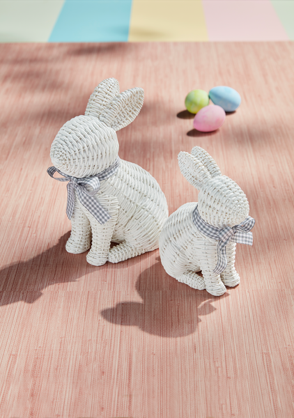 Large Wicker Resin Bunny