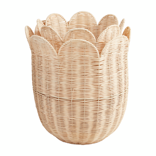 Stitching Around Scallop Wicker Basket - Thumbnail 2