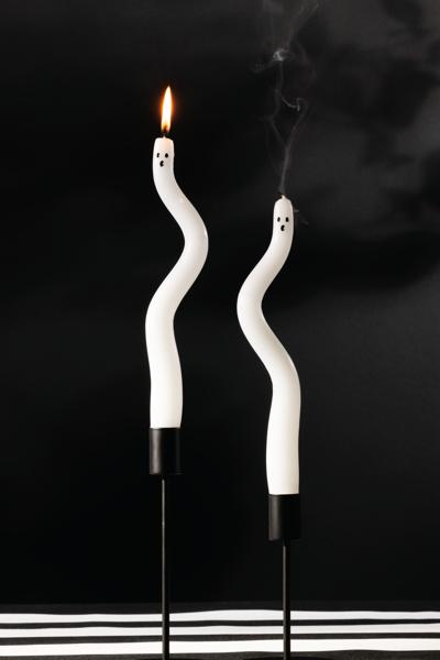 Stitching Around Ghost Taper Candle