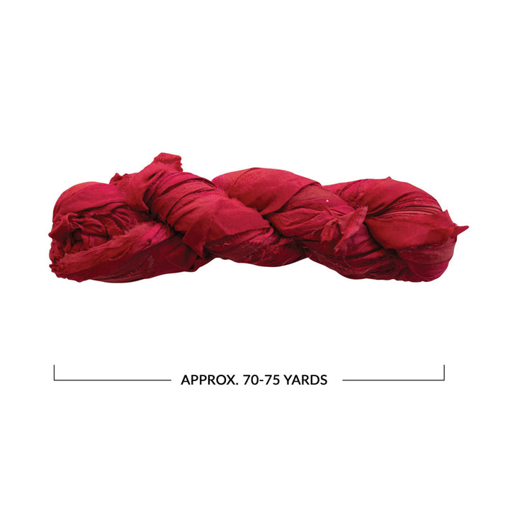 Giant Ripped Ribbon 70-75 Yard Recycled Torn Silk Ribbon, Berry Red – Stitching Around ...