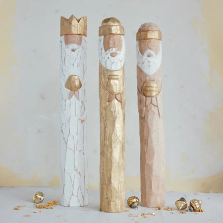 Hand-Carved & Painted Wiseman, SET of 3