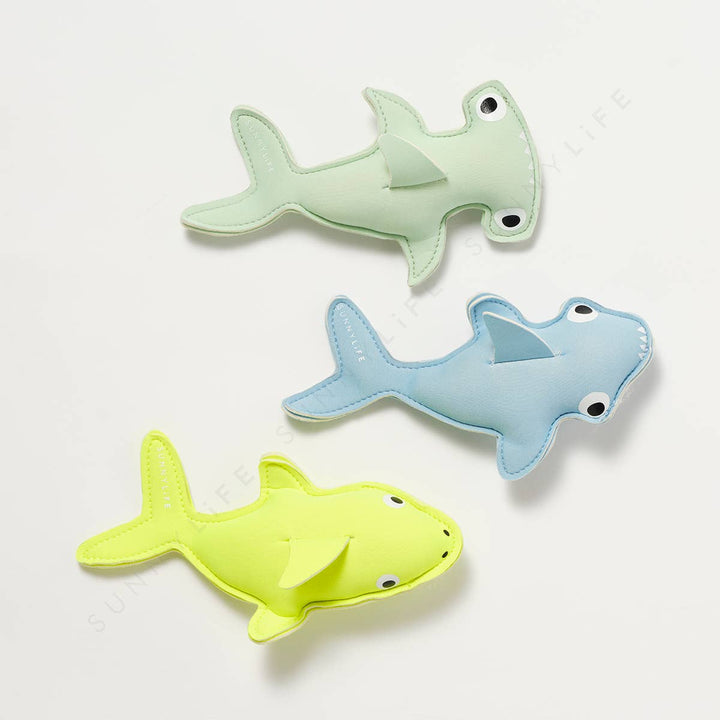 Salty the Shark Dive Buddies Aqua Neon Yellow Set of 3