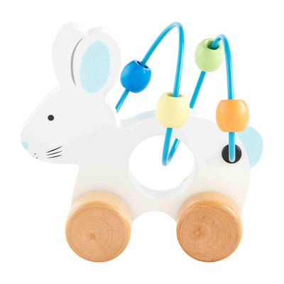 WOOD BUNNY ABACUS TOY BLUE OR PINK