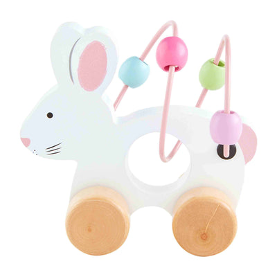 WOOD BUNNY ABACUS TOY BLUE OR PINK
