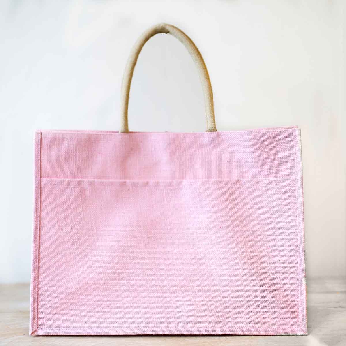 Jute Pocket Tote Light Pink by The Royal Standard