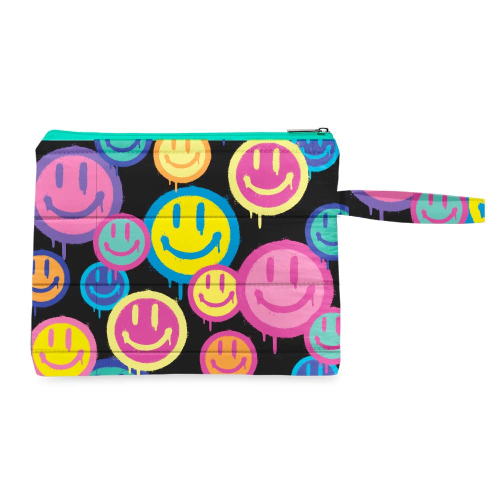 Spray Happy Face Puffer Wet Bag