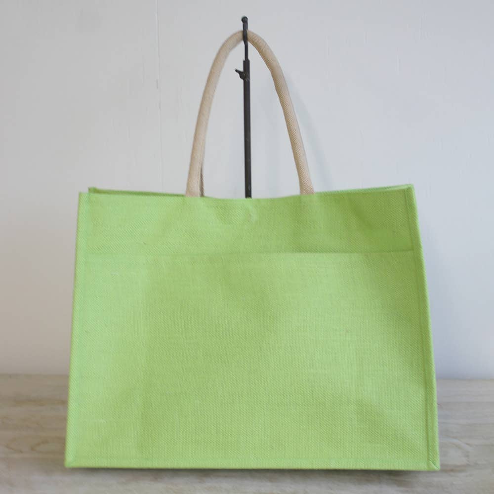 Jute Pocket Tote Lime by The Royal Standard