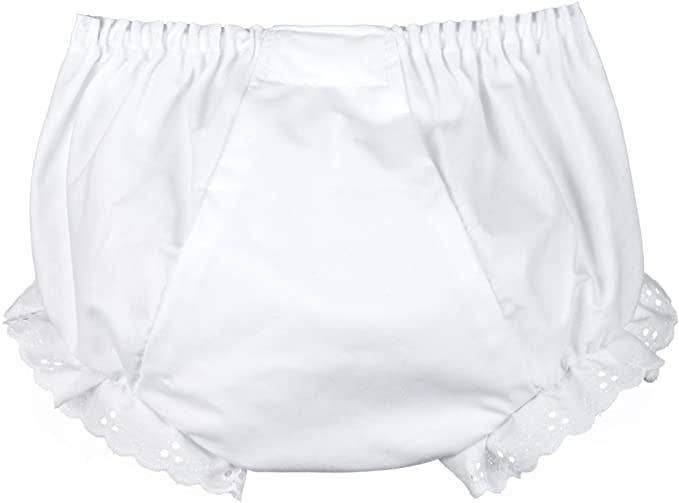 Diaper Cover - White Double Seated Panty