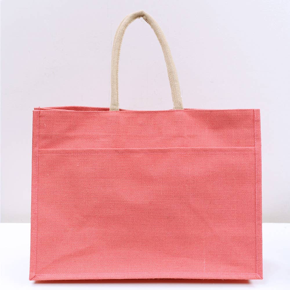 Jute Pocket Tote Coral by The Royal Standard