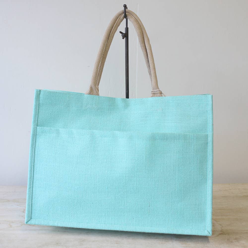 Jute Pocket Tote Mint by The Royal Standard