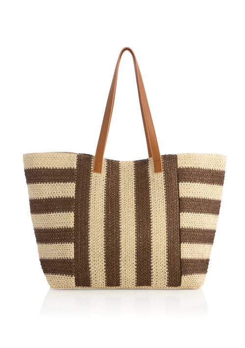 Mia Tote in Natural & Brown by Shiraleah