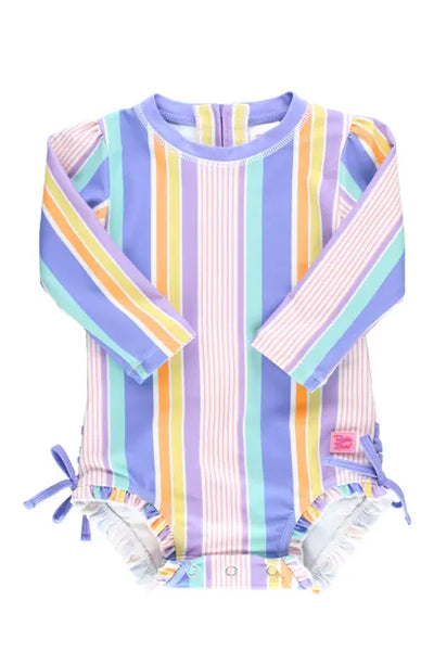 Highest Quality, Great New Styles Girls Rash Guard Rainbow Lane Stripe