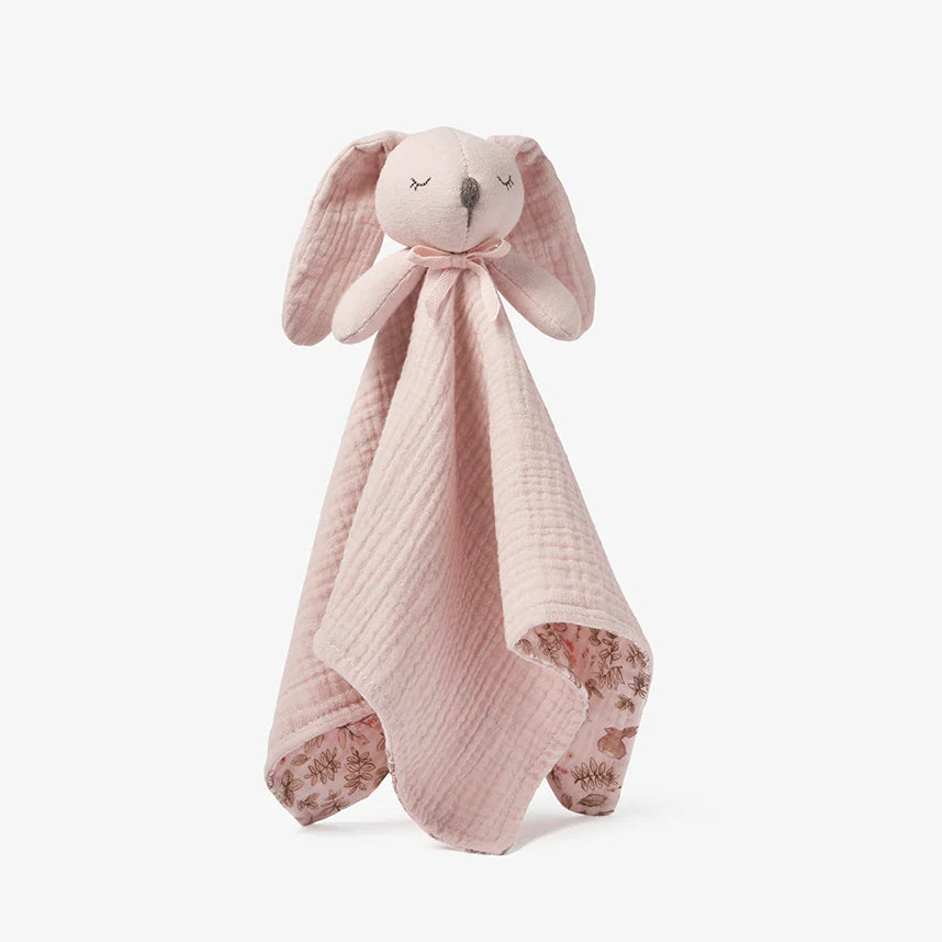 Blush Pink Bunny Organic Cotton Security Blanket by Elegant Baby