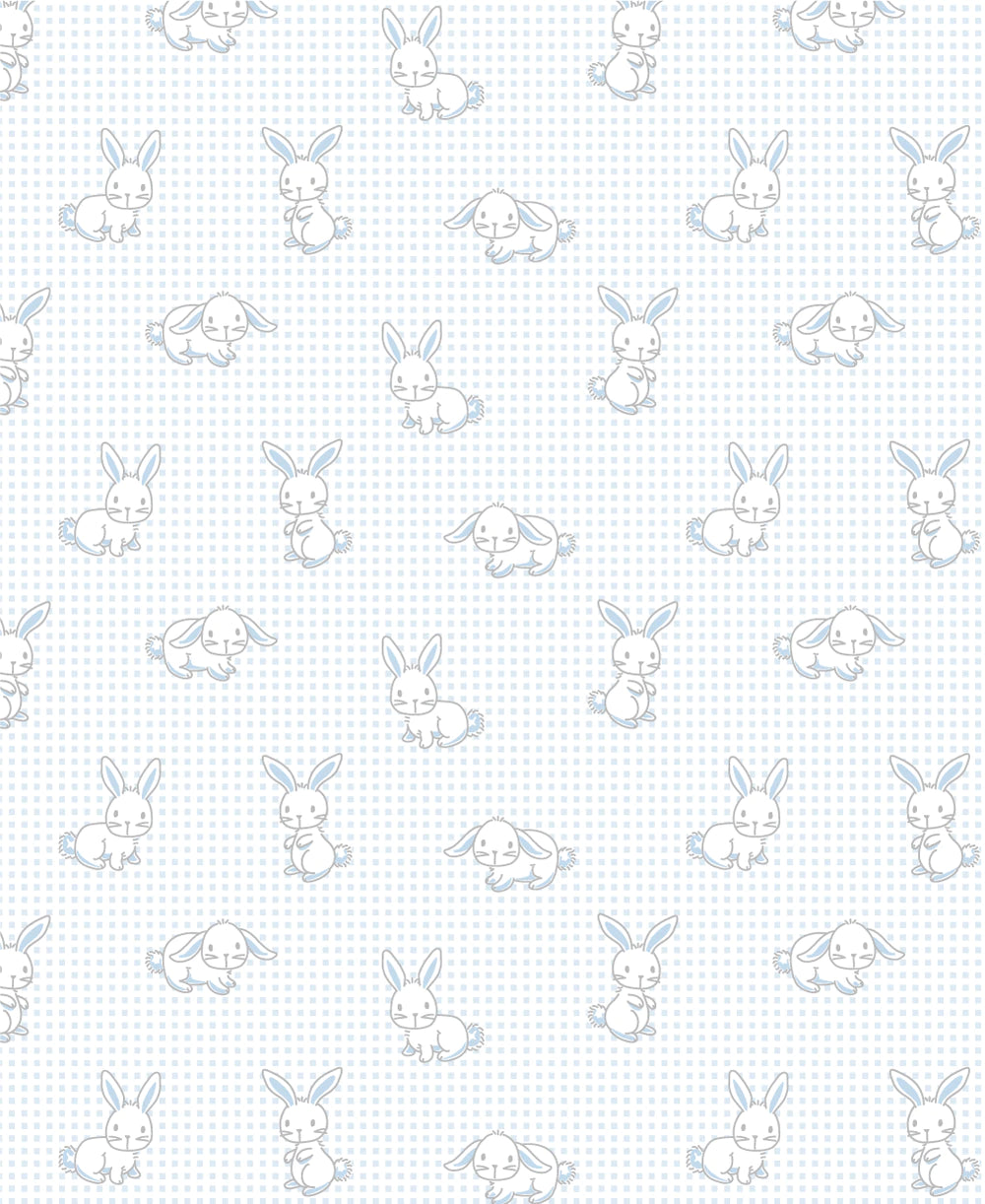 Kisssy Kissy Gingham Bunnies Blanket PRT K480 Light Blue ONE SIZE