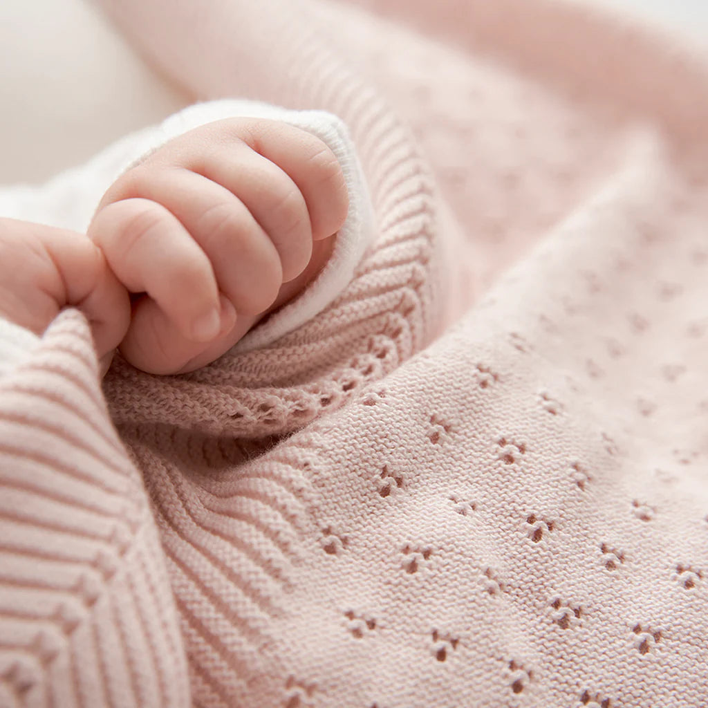 Heirloom Pointelle Knit Baby Blankets by Elegant Baby