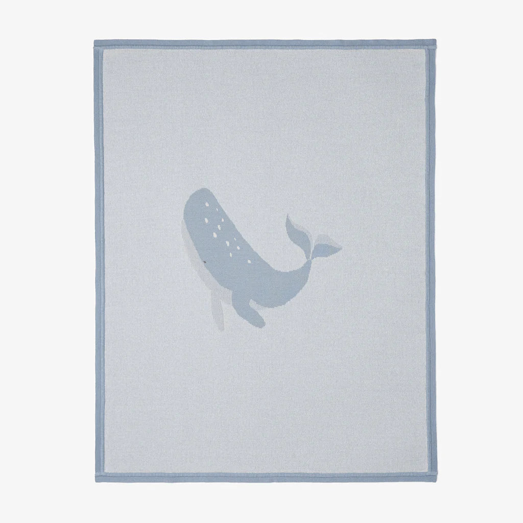 Whale Cotton Knit Blanket by Elegant Baby