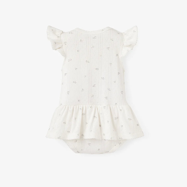Baby Bubble Romper Floral Ruffle by Elegant Baby