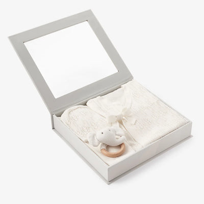 White Knit Layette Gift Set by Elegant Baby