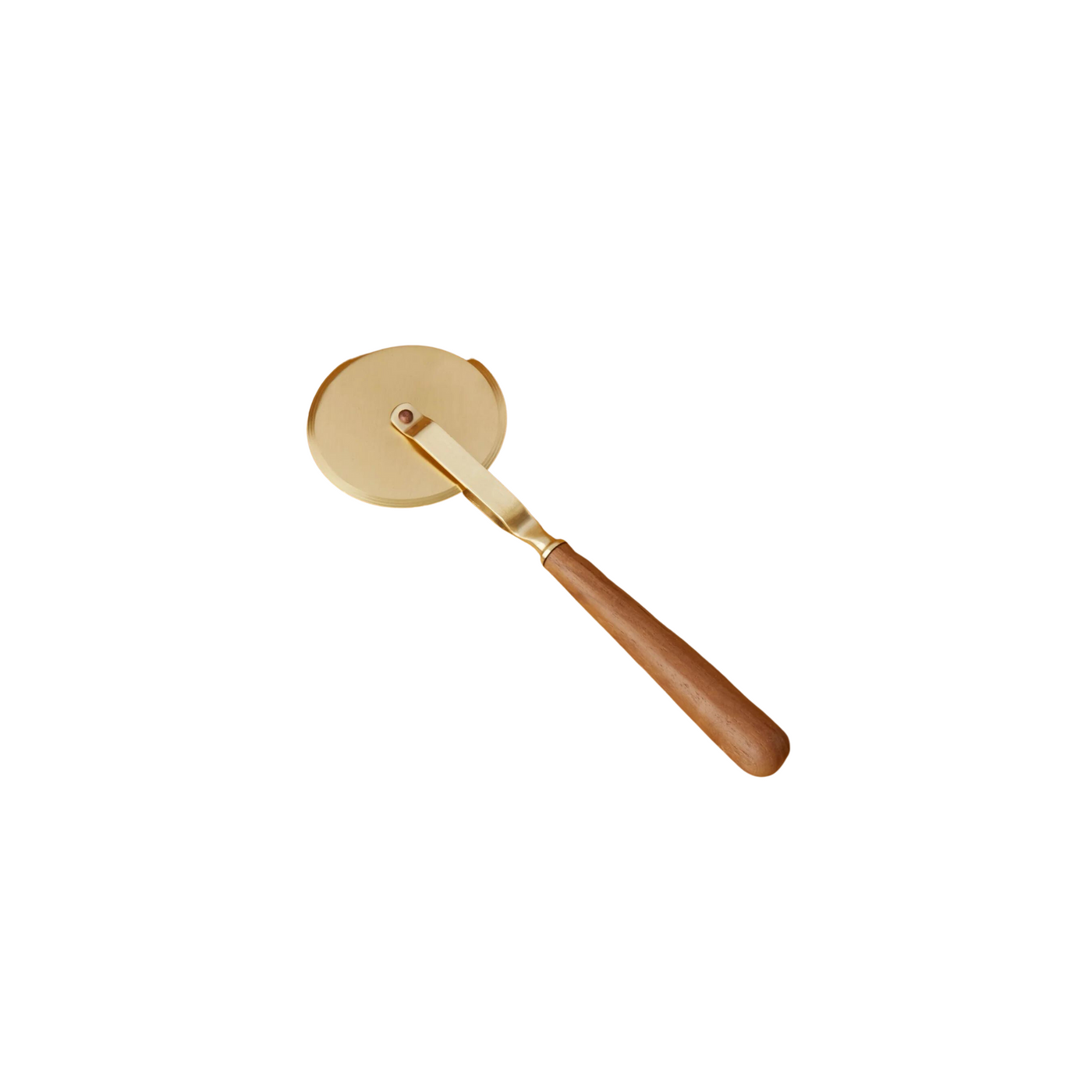 Gold Tone Bronze & Wood Luxe Pizza Wheel by Be Home