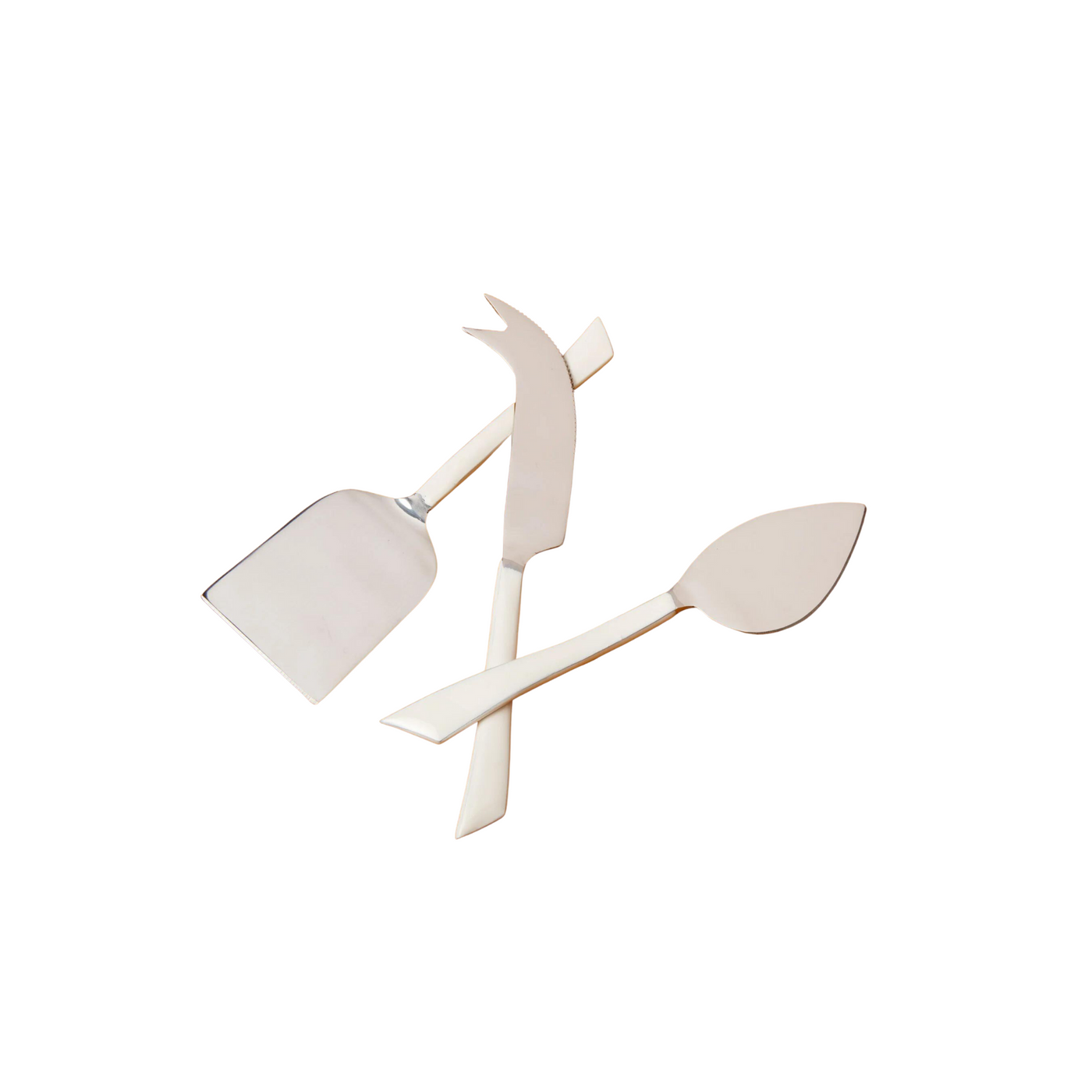 Stainless & White Dipped Enamel Cheese Set by Be Home