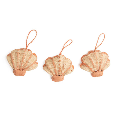 Coastal Minimalism Ornaments - Peach Shells, Set of 3 by Kazi