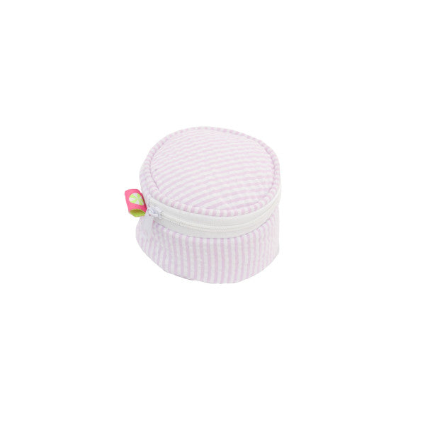 3" Button Bag, in Pink or Navy Seersucker by Mint