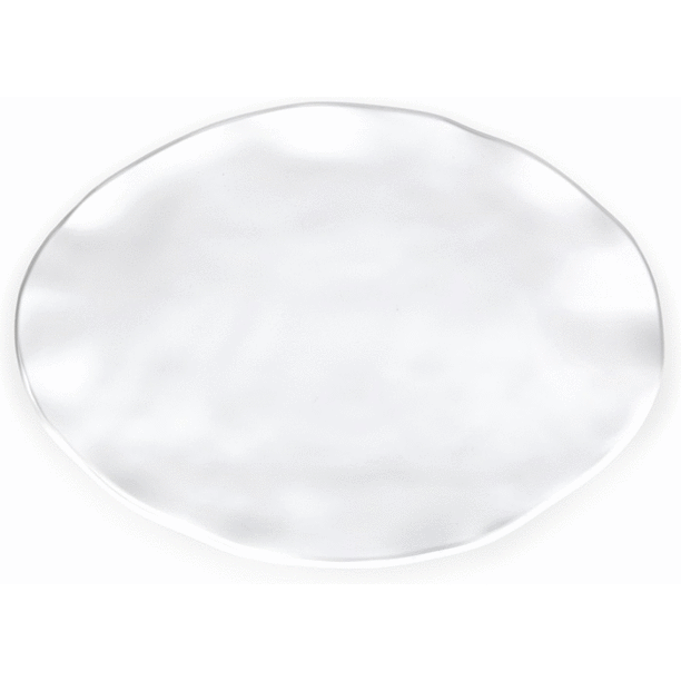 Ruffle White Melamine Large Oval Serving Plate