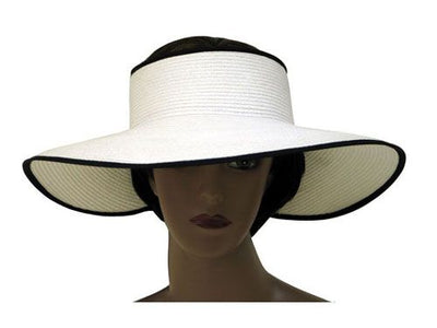 Roll-Up Visor Hat White with Black & Black with White Trim
