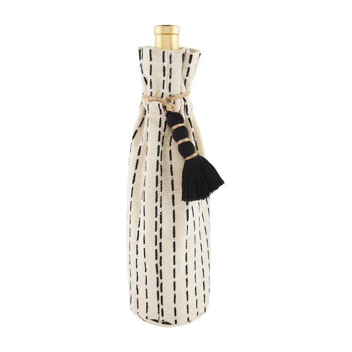 Wine Bag Cotton With Accent Tassel